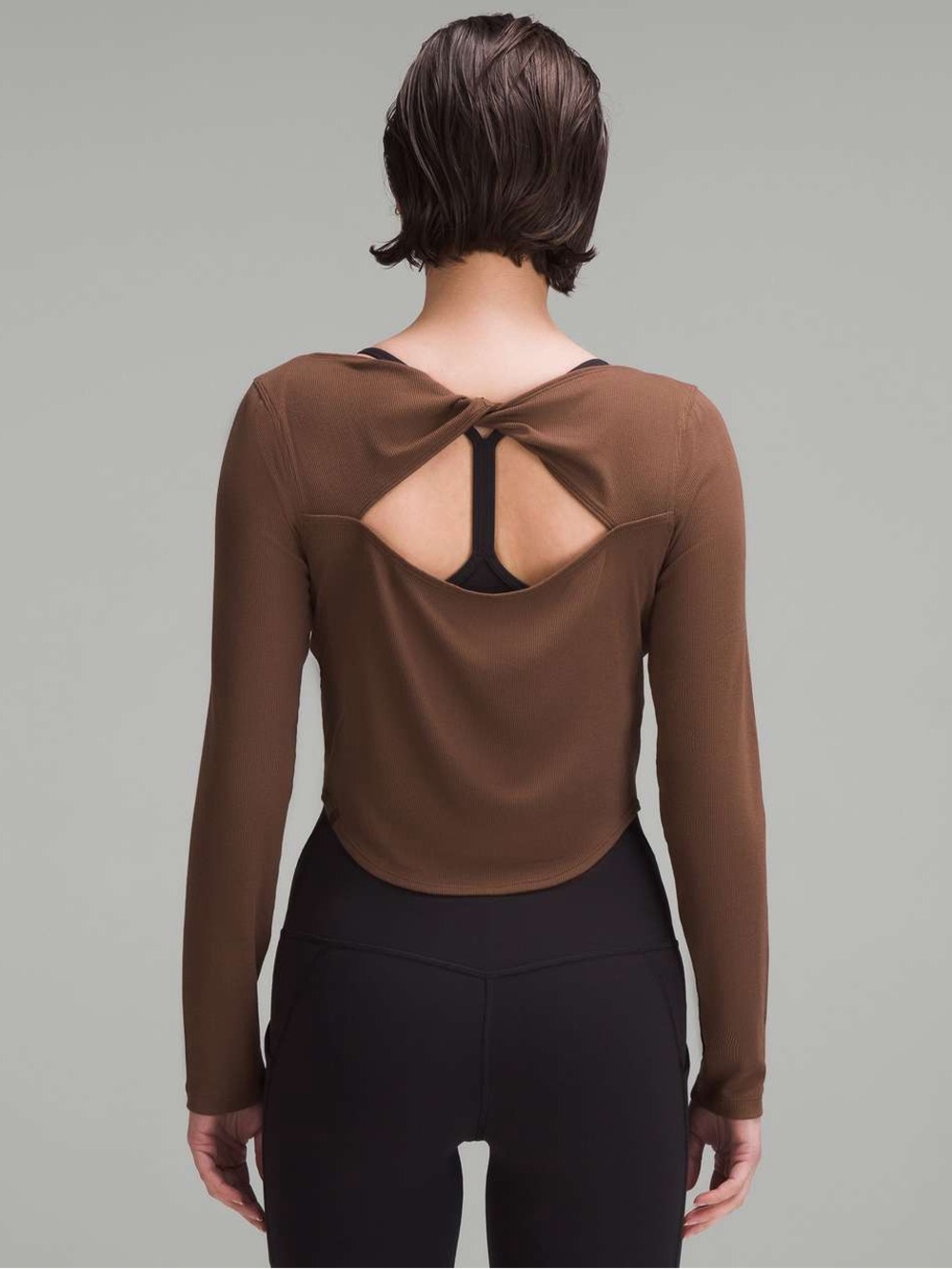 lululemon Modal Silk Twist-Back Yoga Long-Sleeve Shirt Java Brown